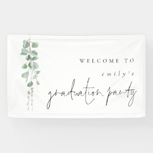 Eucalyptus Name Welcome to Graduation Party Banner