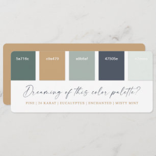 Eucalyptus Navy & Gold Wedding Colour Palette Card