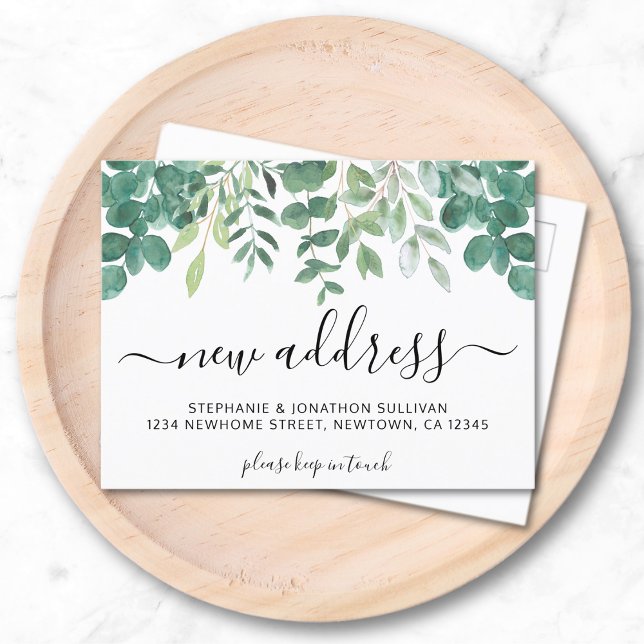 Eucalyptus New Address Moving Announcement Postcard (Creator Uploaded)