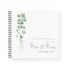 Eucalyptus New Mrs Mrs Name Wedding Guest Book