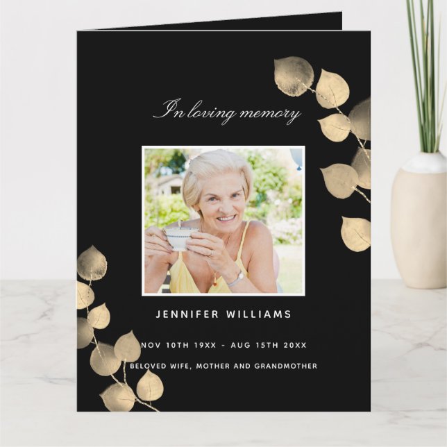 Eucalyptus noir doré programme funéraire photo (Devant)