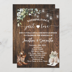 Eucalyptus Nothing Fancy Just Love Casual Wedding Invitation
