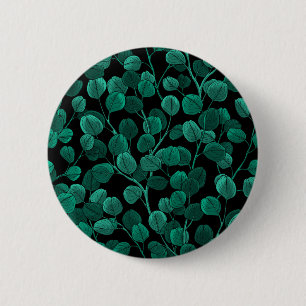 Eucalyptus on black 2 inch round button
