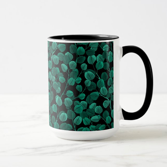 Eucalyptus on black mug (Right)