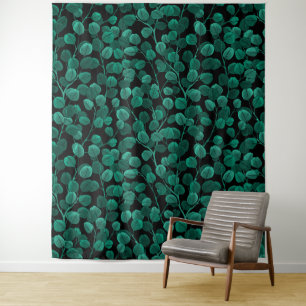 Eucalyptus on black tapestry