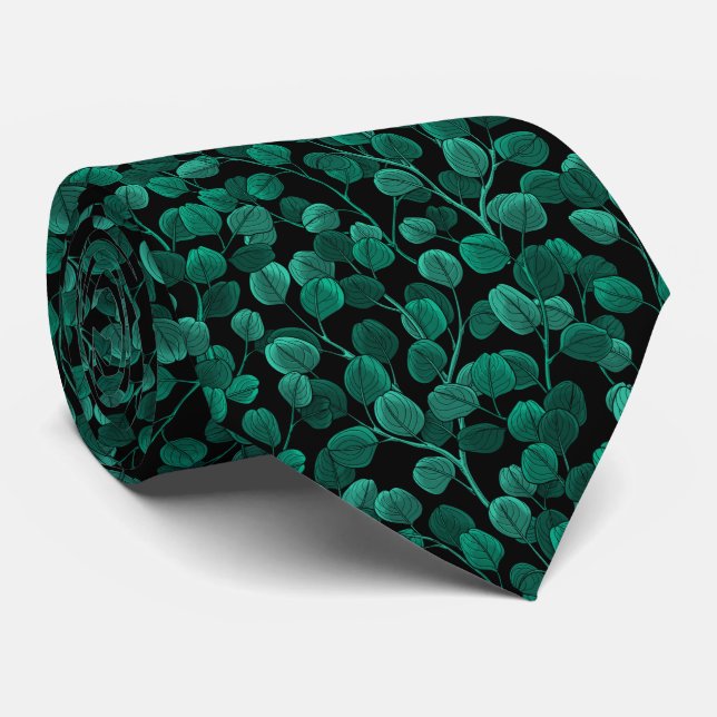 Eucalyptus on black tie (Rolled)