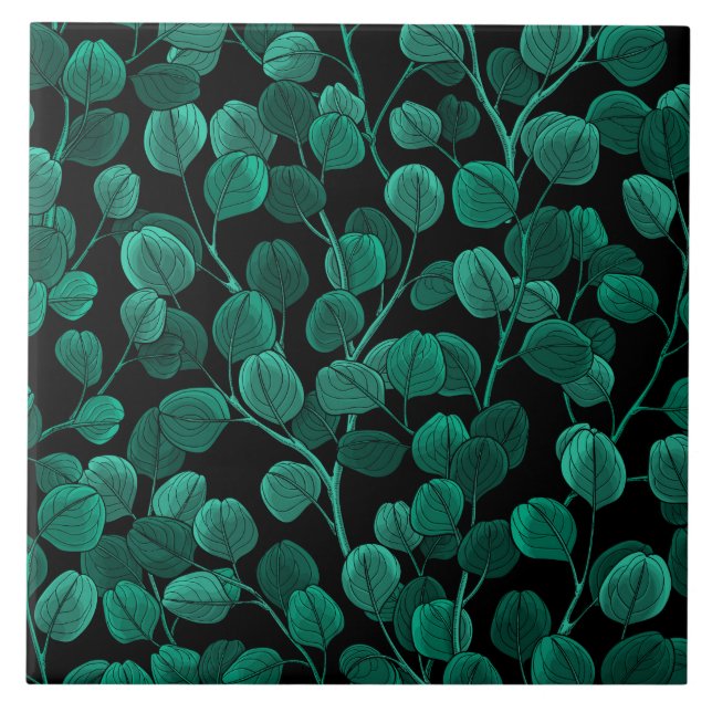 Eucalyptus on black tile (Front)