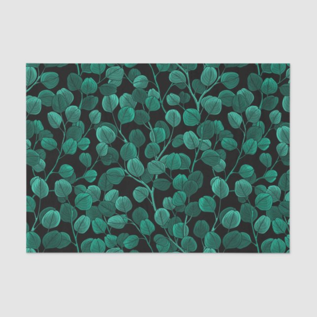 Eucalyptus on black tissue paper (Front)