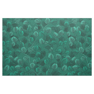 Eucalyptus on green fabric