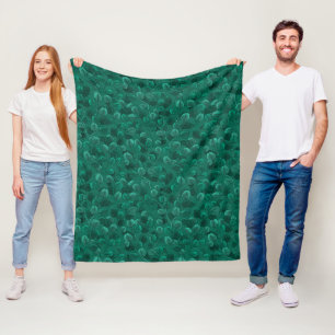 Eucalyptus on green fleece blanket
