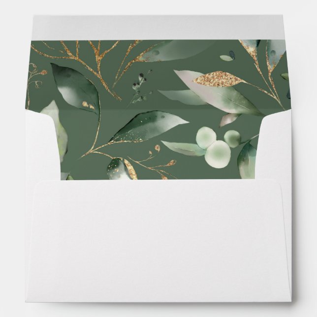 Eucalyptus or brillant - Enveloppe verte - Gris (Dos (Bas))