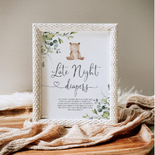 Eucalyptus Ours bois Late nuit couches Poster