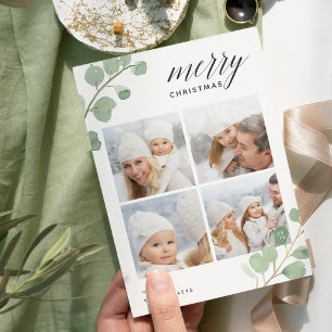 Eucalyptus peint   Carte de collage photo de vacan