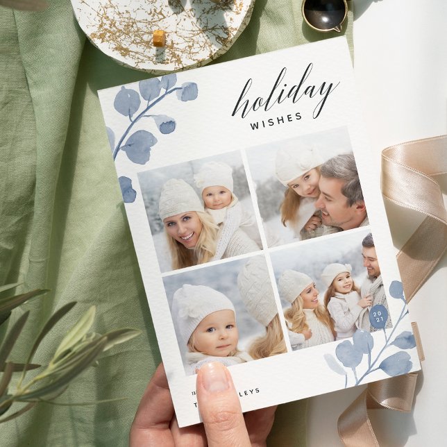 Eucalyptus peint | Carte de collage photo de vacan (Créateur téléchargé)