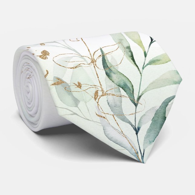 Eucalyptus personalised  tie (Rolled)