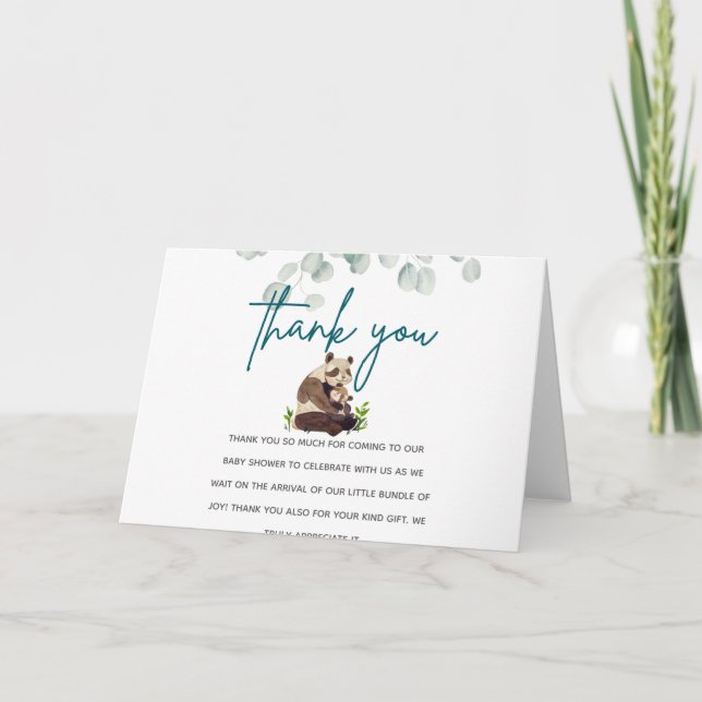 eucalyptus personalize  thank you card (Front)