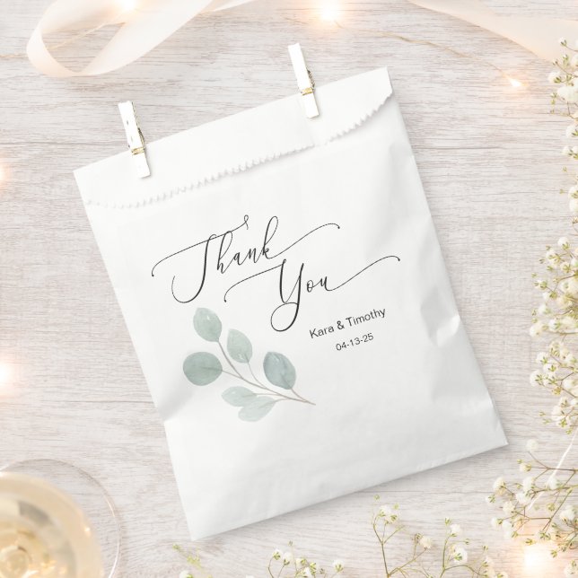 Eucalyptus Personalized Favour Bag (Clipped)