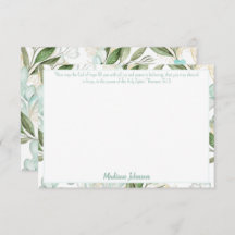 Eucalyptus Personalized Scripture Stationery