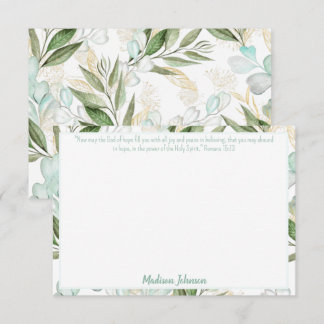 Eucalyptus Personalized Scripture Stationery Card