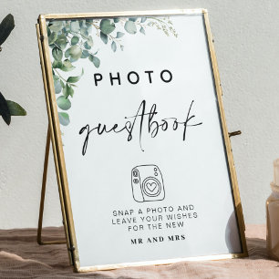 Eucalyptus Photo Guestbook   Modern Wedding Sign
