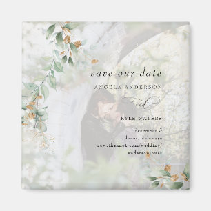 Eucalyptus Photo Save the Date Magnet