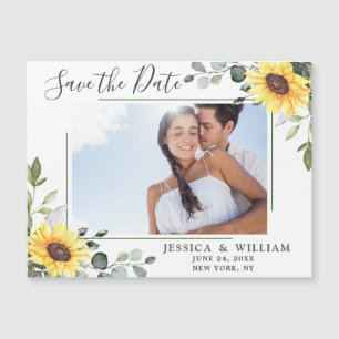 Eucalyptus PHOTO Save the Date Magnetic Card