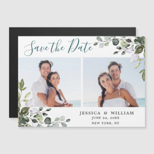 Eucalyptus PHOTO Save the Date Magnetic Card