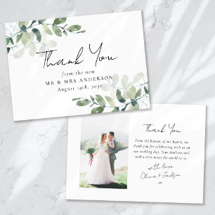 Eucalyptus Photo Wedding Thank You Card