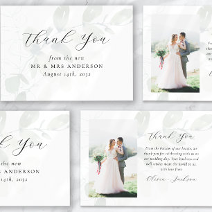 Eucalyptus Photo Wedding Thank You Card