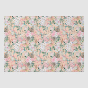 Eucalyptus Pink White Floral Boho Bridal Birthday Tissue Paper