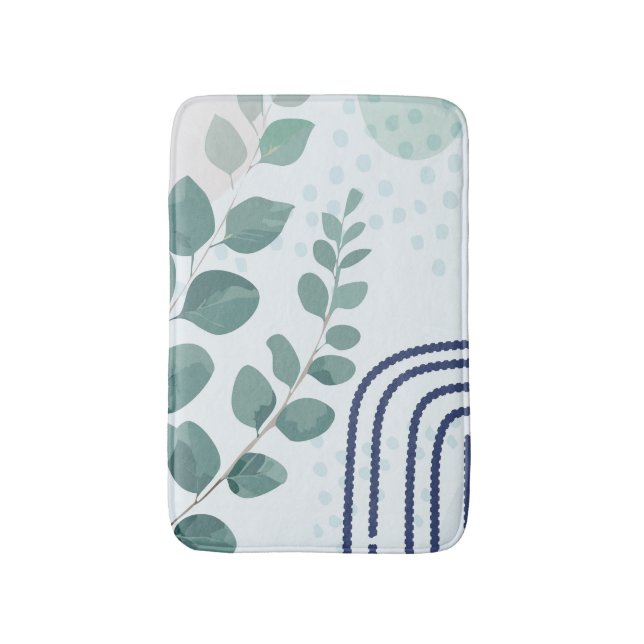 Eucalyptus Praying Mantis Australian Botanical Art Bath Mat (Front Vertical)