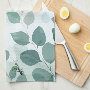 Eucalyptus Praying Mantis Australian Botanical Art Kitchen Towel
