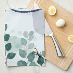 Eucalyptus Praying Mantis Australian Botanical Art Kitchen Towel