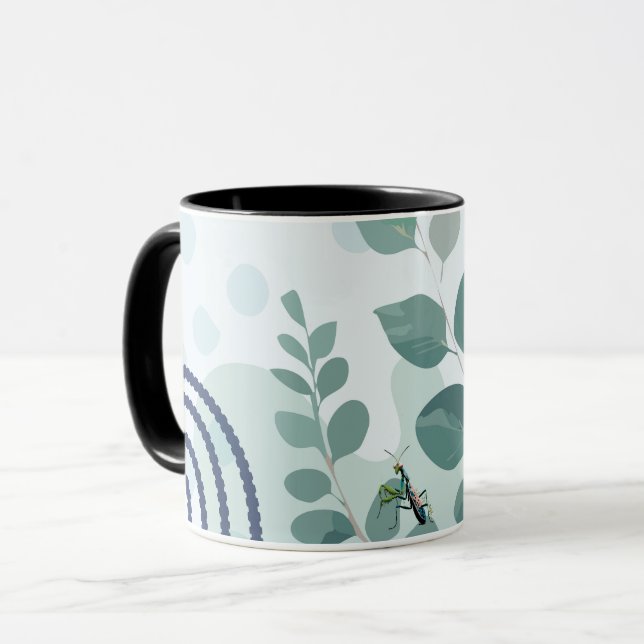 Eucalyptus Praying Mantis Australian Botanical Art Mug (Front Left)