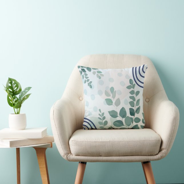 Eucalyptus Praying Mantis Australian Botanical Art Throw Pillow (Chair)