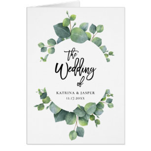 Eucalyptus Programme de mariage cadre vert