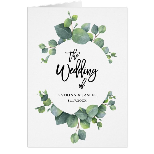 Eucalyptus Programme de mariage cadre vert (Devant)
