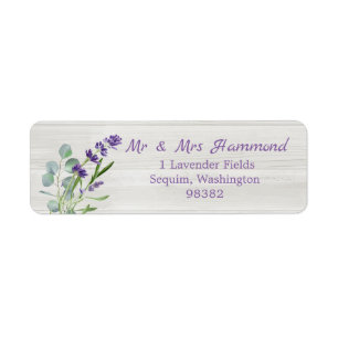 Eucalyptus Purple Lavande Fleurs sur bois