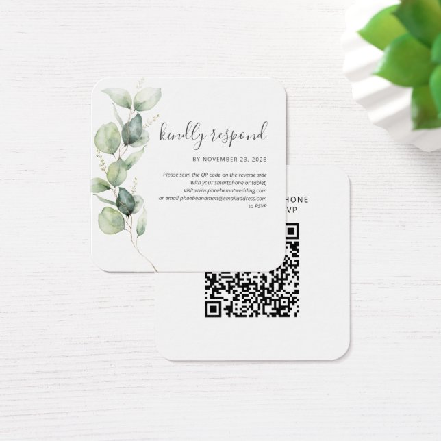 Eucalyptus QR Code RSVP Site Mariage Enceinte (Bureau)