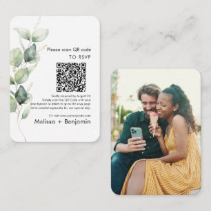 Eucalyptus QR Code RSVP Wedding Enclosure Card