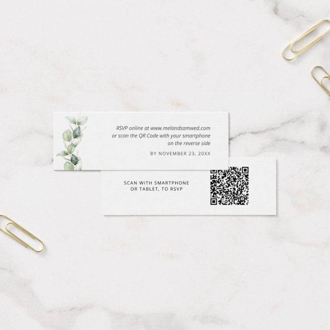 Eucalyptus QR Code RSVP Wedding Website Enclosure (Office)