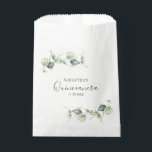 Eucalyptus Quinceanera 15th Birthday Party Favour Bag<br><div class="desc">TIP: Matching items available in this collection. Our botanical eucalyptus birthday collection features watercolor foliage and modern typography in dark grey text. Use the "Customize it" button to further re-arrange and format the style and placement of text. Could easily be repurpose for other special events like anniversaries, baby shower, birthday...</div>