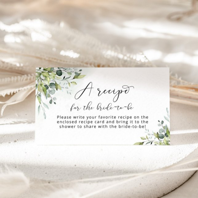 Eucalyptus Recipe for the bride to be Enclosure Card (Creator Uploaded)