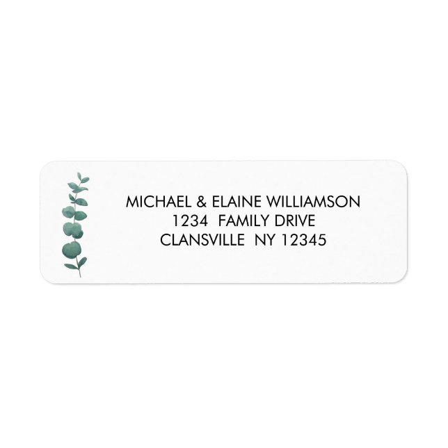 Eucalyptus Return Address Label (Front)