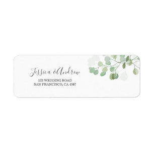 Eucalyptus Return Address Label Foliage Bohemian