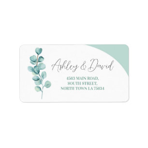 Eucalyptus Return Address Label Wedding Leaves