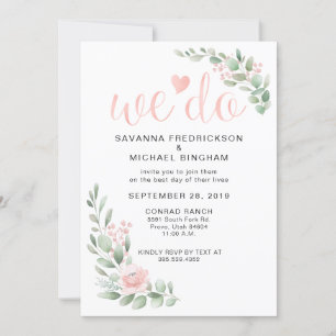 Eucalyptus rose Faire-part de mariage