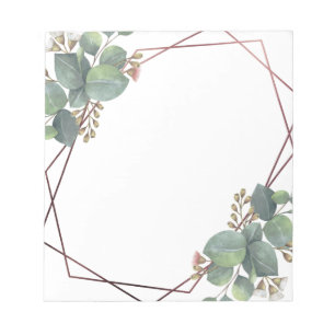 Eucalyptus rose gold notepad
