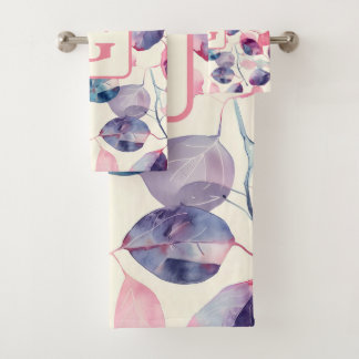 Éucalyptus rose violet Feuille d'aquarelle