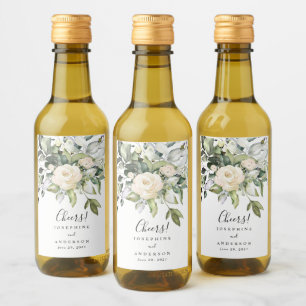 Eucalyptus Roses Mini Wine Bottle Labels